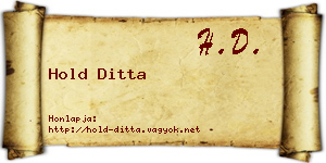 Hold Ditta névjegykártya